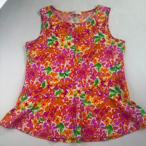 Jude Connally Beth Sleeveless top Garden Party bright Floral Large L $140 orig.
